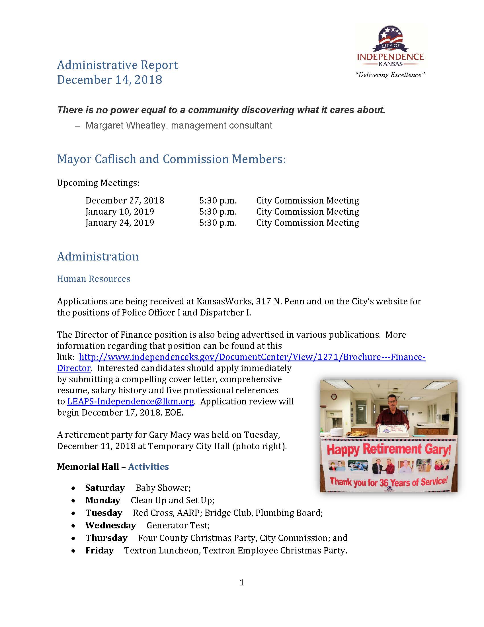 Administrative Report 12.14.2018