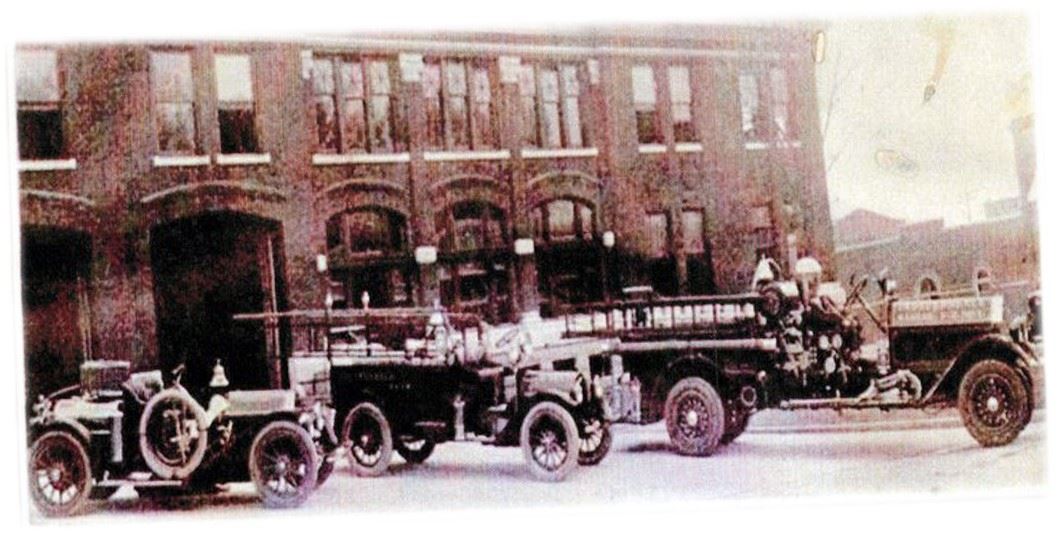 1916 City Hall and Fire Trucks