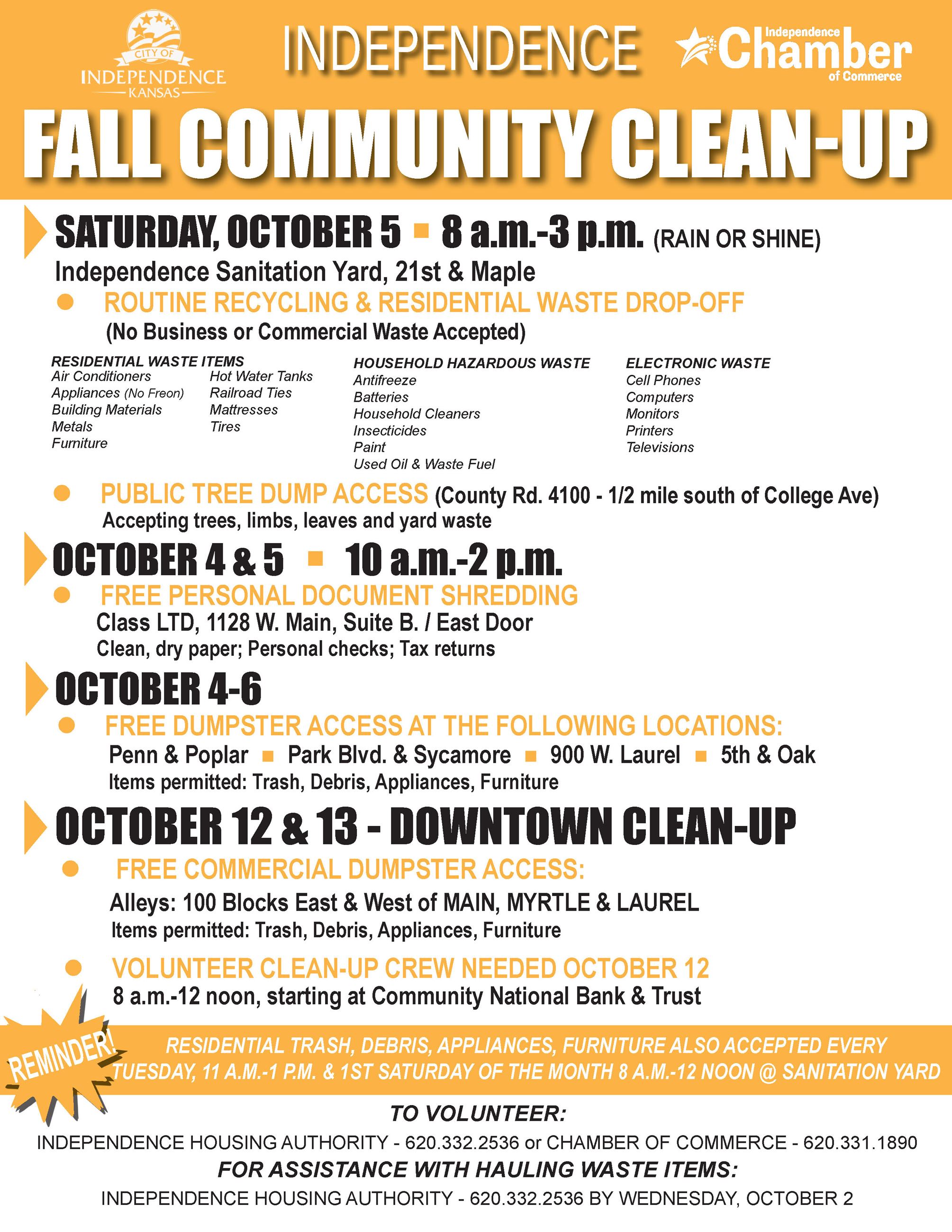 2019 Fall Clean Up Flyer