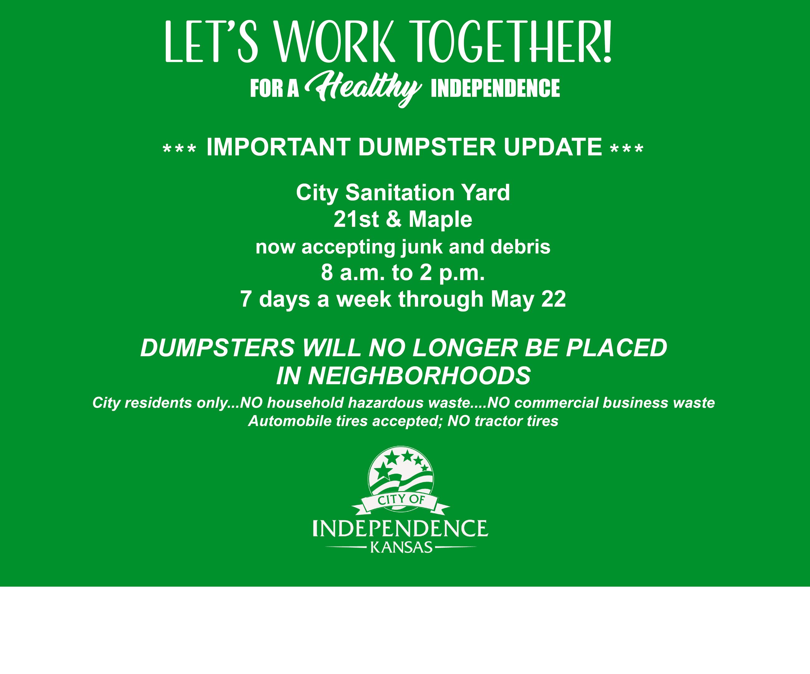 Dumpster Update for TV slide  04.14.2020 final