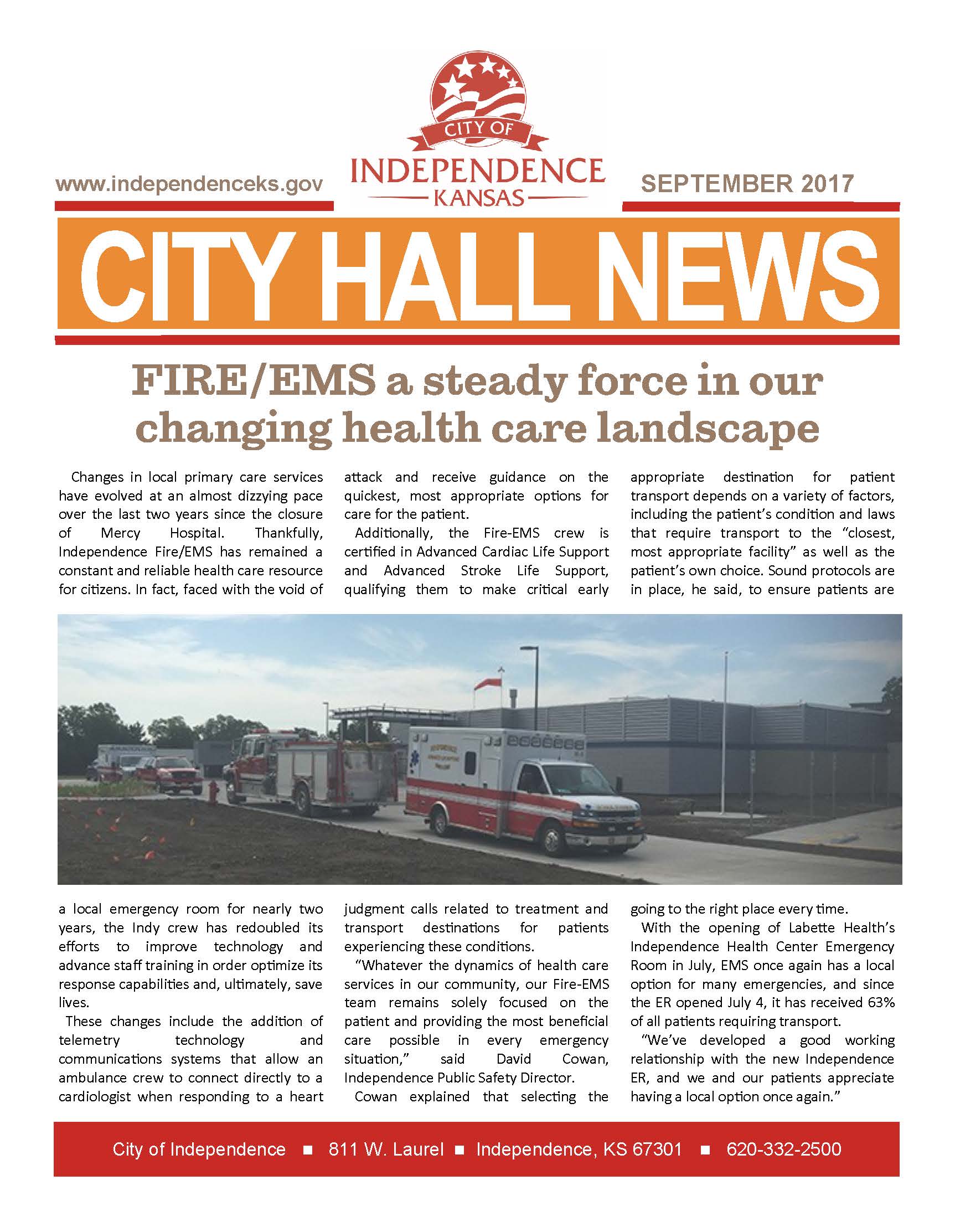 City of Independence September 2017 Newsletter Pic